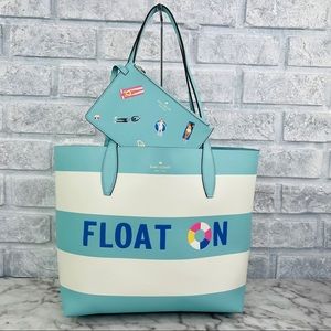 Kate Spade Pool Float Reversible Tote Shoulder Bag & Wristlet Wallet